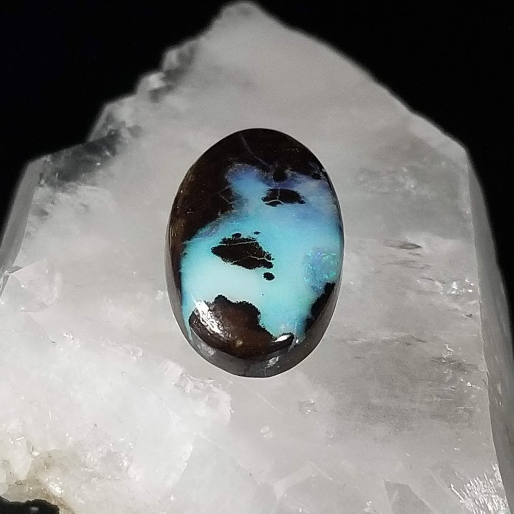 ***SOLD***Australian Boulder Opal Cab * 29.50 x 14.63 x 5.67mm - Picture 7 of 12